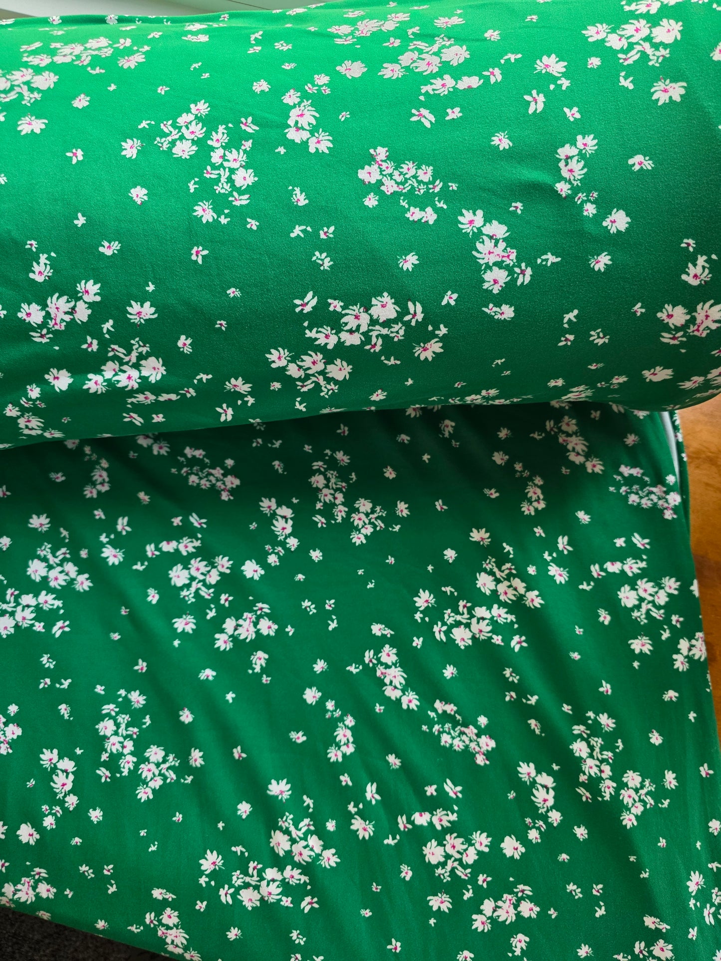 Green Floral Double Brushed Poly Knit | Sold By The Half Yard