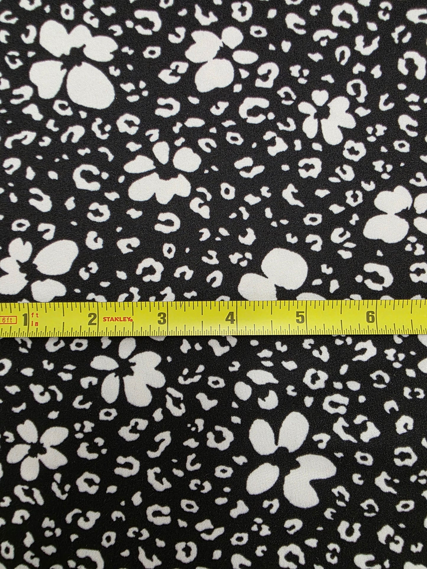 Black & White Floral Double Brushed Poly Knit | Sold By The Half Yard