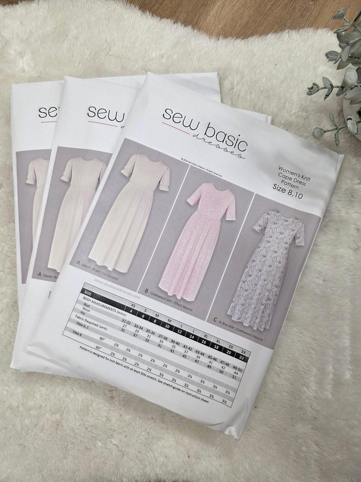 Sew Basic Women's Knit Cape Dress Pattern
