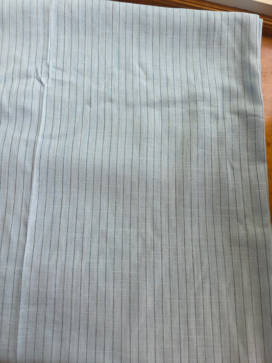 Sky Blue Stripe Linen Viscose Blend | Sold By The Half Yard