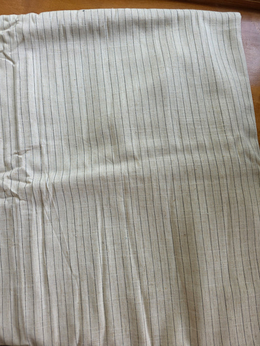 Oatmeal Stripe Linen Viscose Blend | Sold By The Half Yard