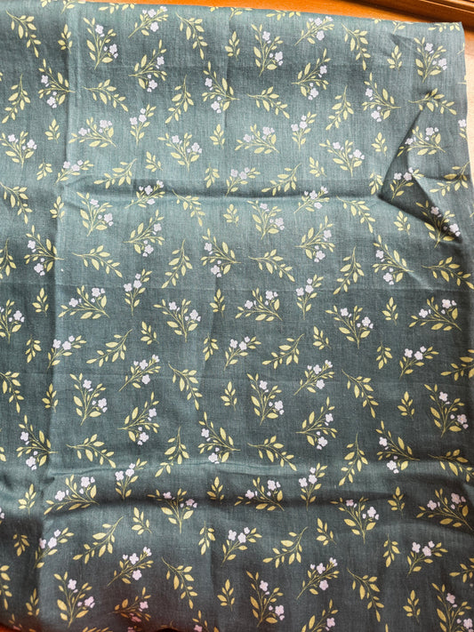 *Exclusive* Teal Floral Linen | Sold By The Half Yard