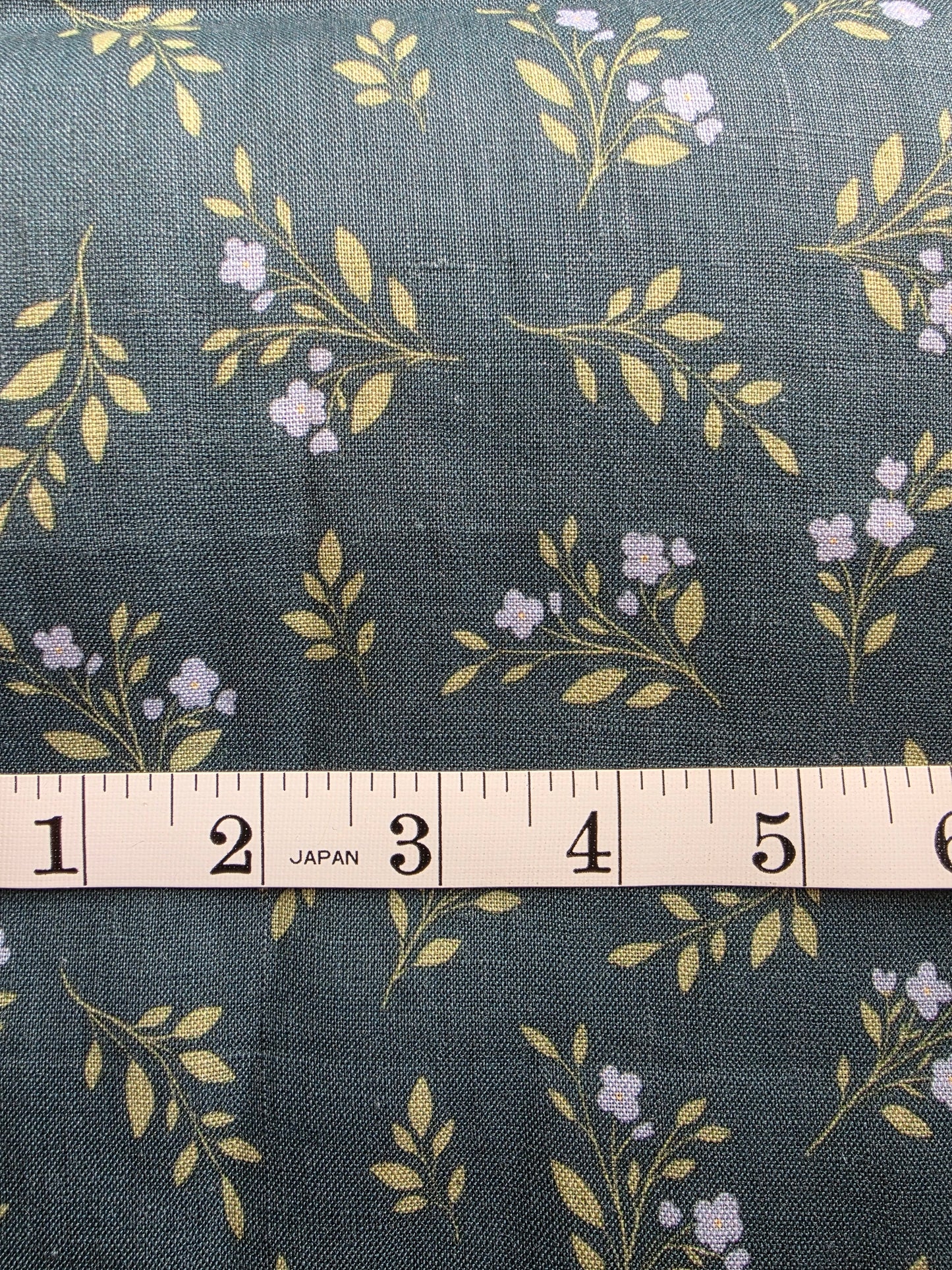 Teal Floral Linen | Sold By The Half Yard