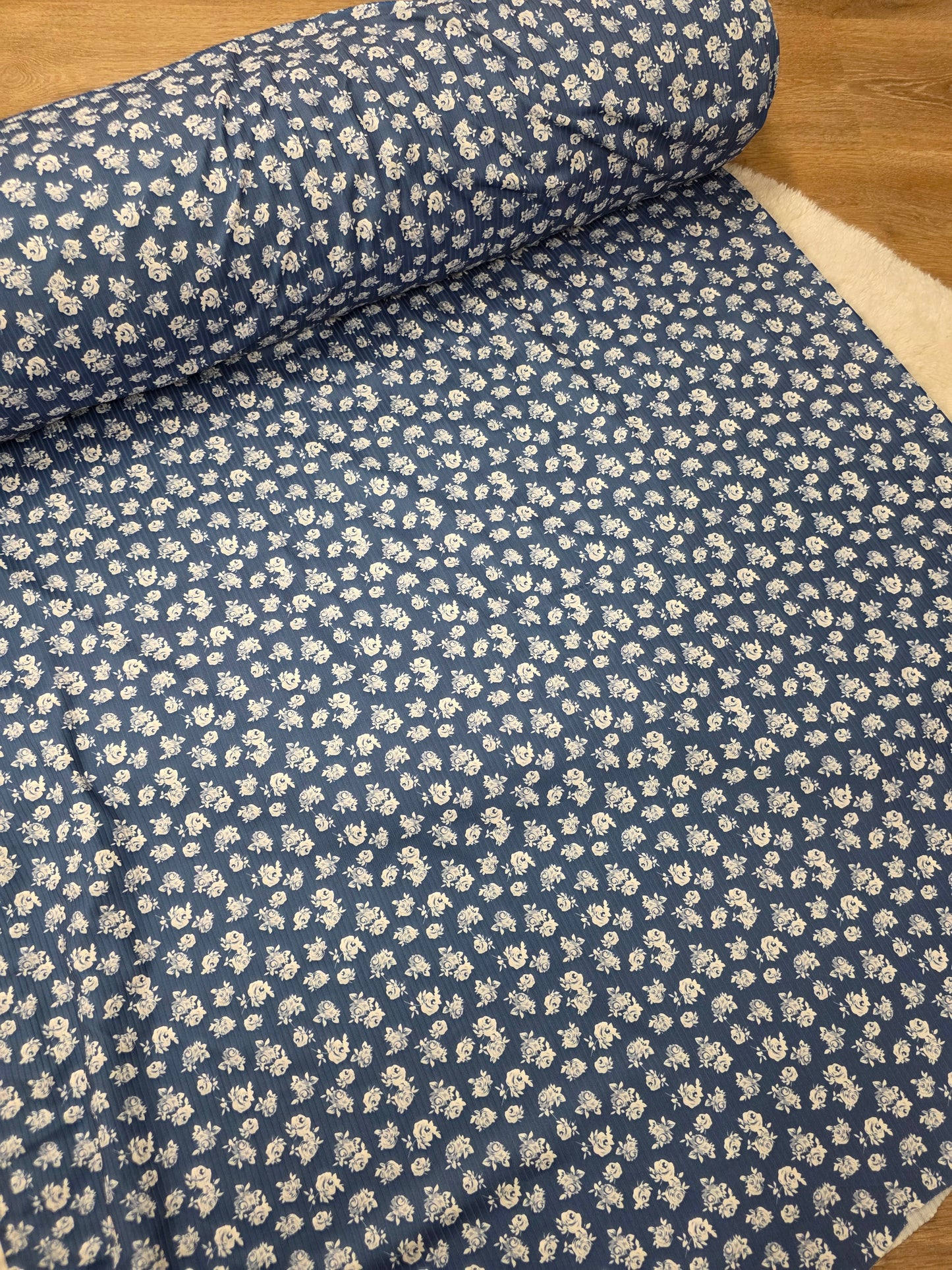 Blue Rose Yummy Rib Knit | Sold By The Half Yard