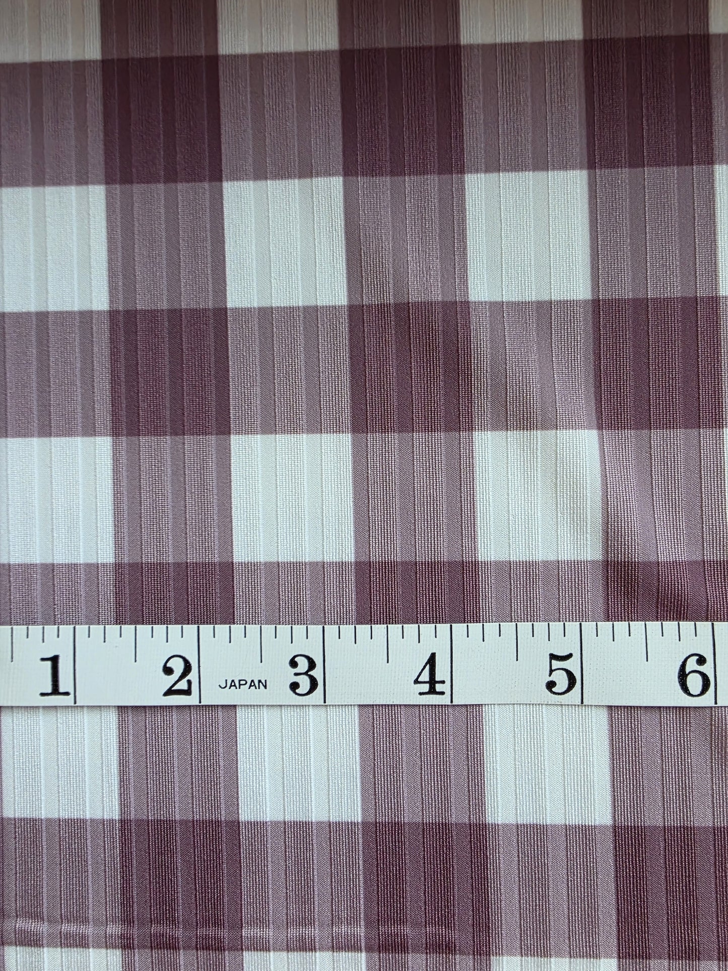 Chestnut Brown Gingham Wide Poly Rib Knit | Sold By The Half Yard