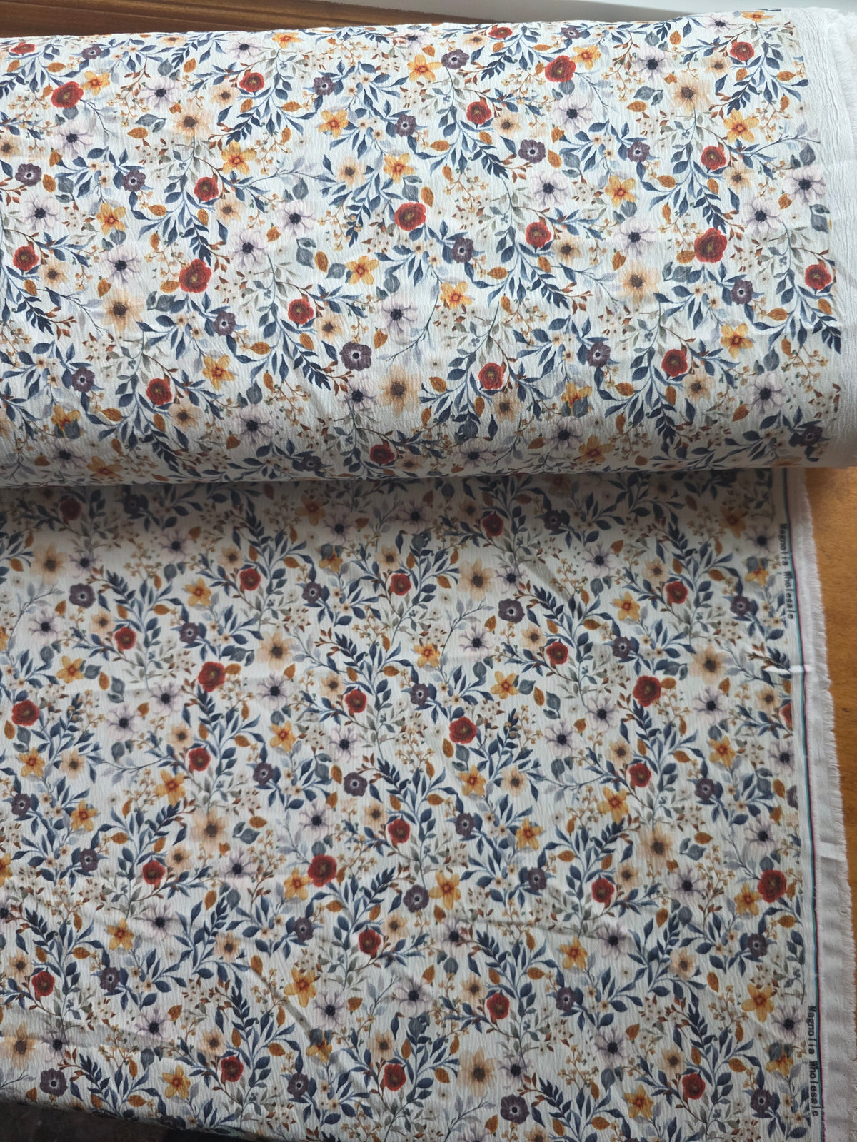 White Midnight Blooms Pineskin | Sold By The Half Yard