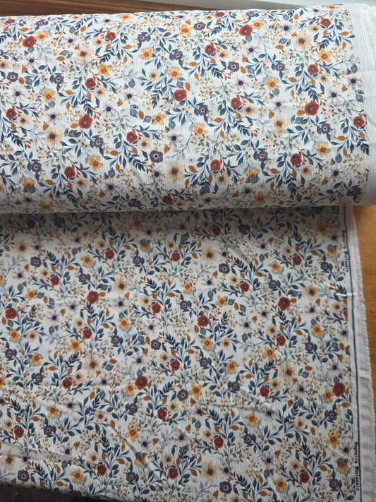 White Midnight Blooms Pineskin | Sold By The Half Yard