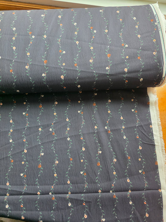 Charcoal Vintage Vines Pineskin | Sold By The Half Yard