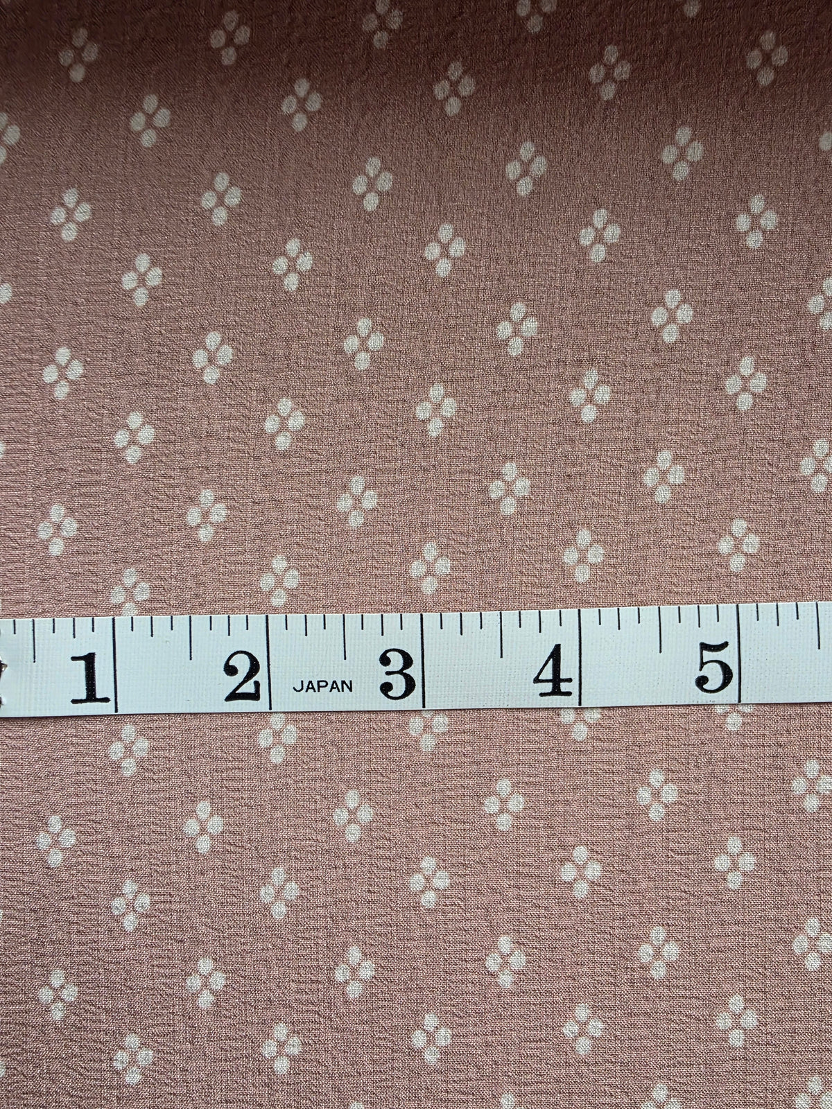 Tan Ditsy Diamonds Poly Crepe | Sold By The Half Yard