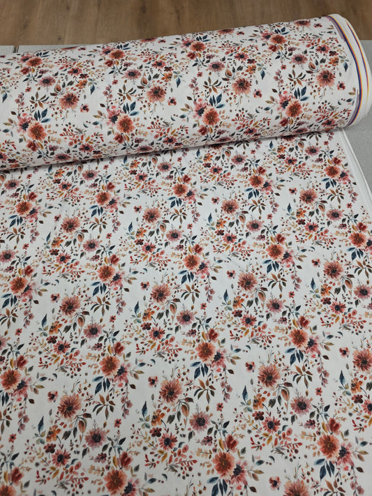 Fall Floral Moss Crepe Knit | Sold By The Half Yard