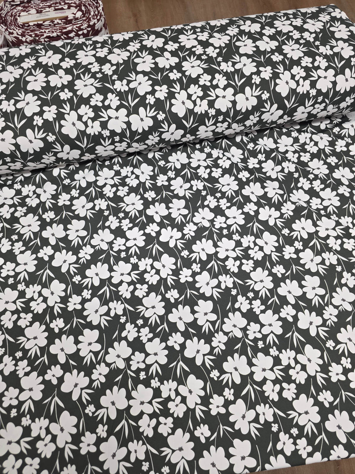 Hunter Green Floral Lou Lou Knit | Sold By The Half Yard
