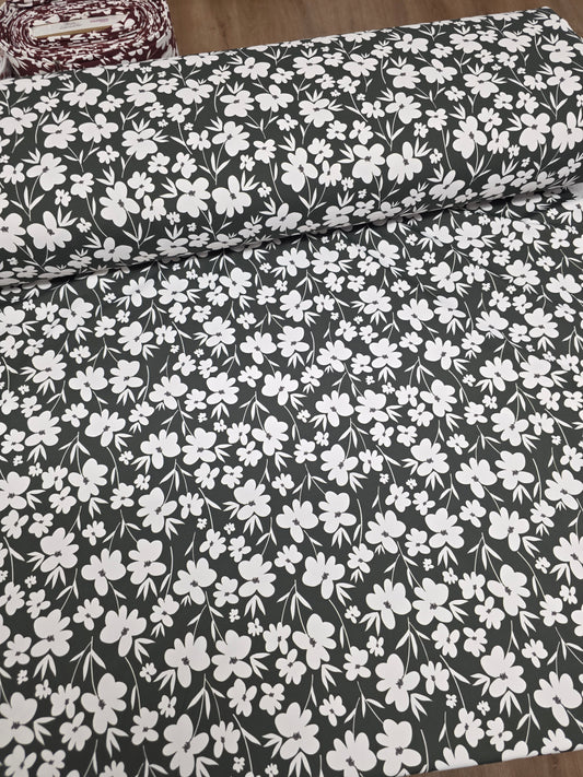Hunter Green Floral Lou Lou Knit | Sold By The Half Yard