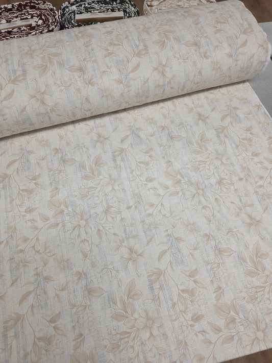 Beige Neutral Charm Floral Lou Lou Knit | Sold By The Half Yard