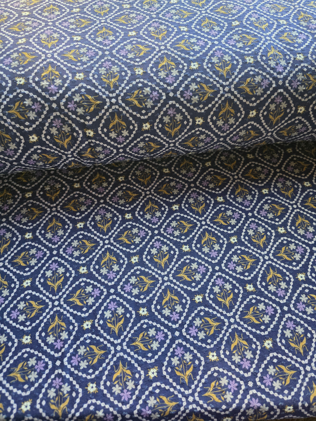 Lacework Trellis Floral Swiss Dot Knit | Sold By The Half Yard