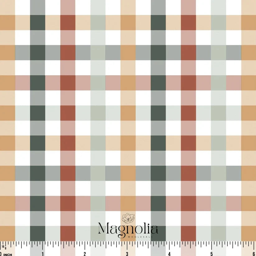Harvest Gingham Reign Rib Knit | Sold By The Half Yard