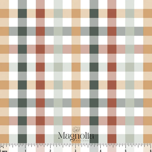 Harvest Gingham Reign Rib Knit | Sold By The Half Yard