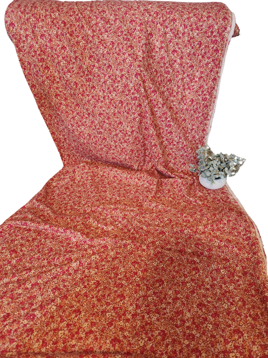 Pink & Yellow Scattered Floral Yummy Rib Knit