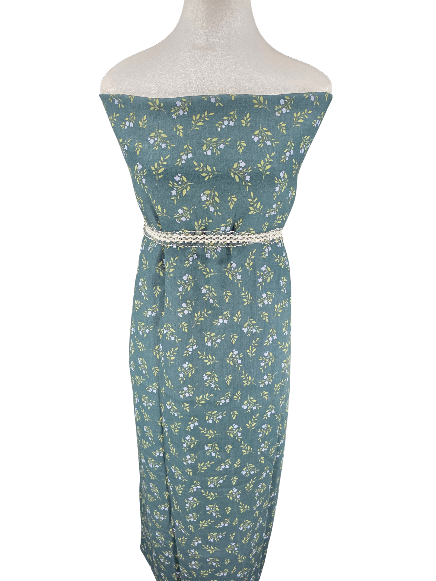 Teal Floral Linen | Sold By The Half Yard
