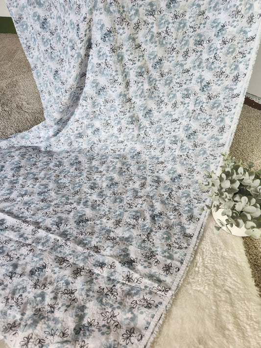 Blue Floral Polyester