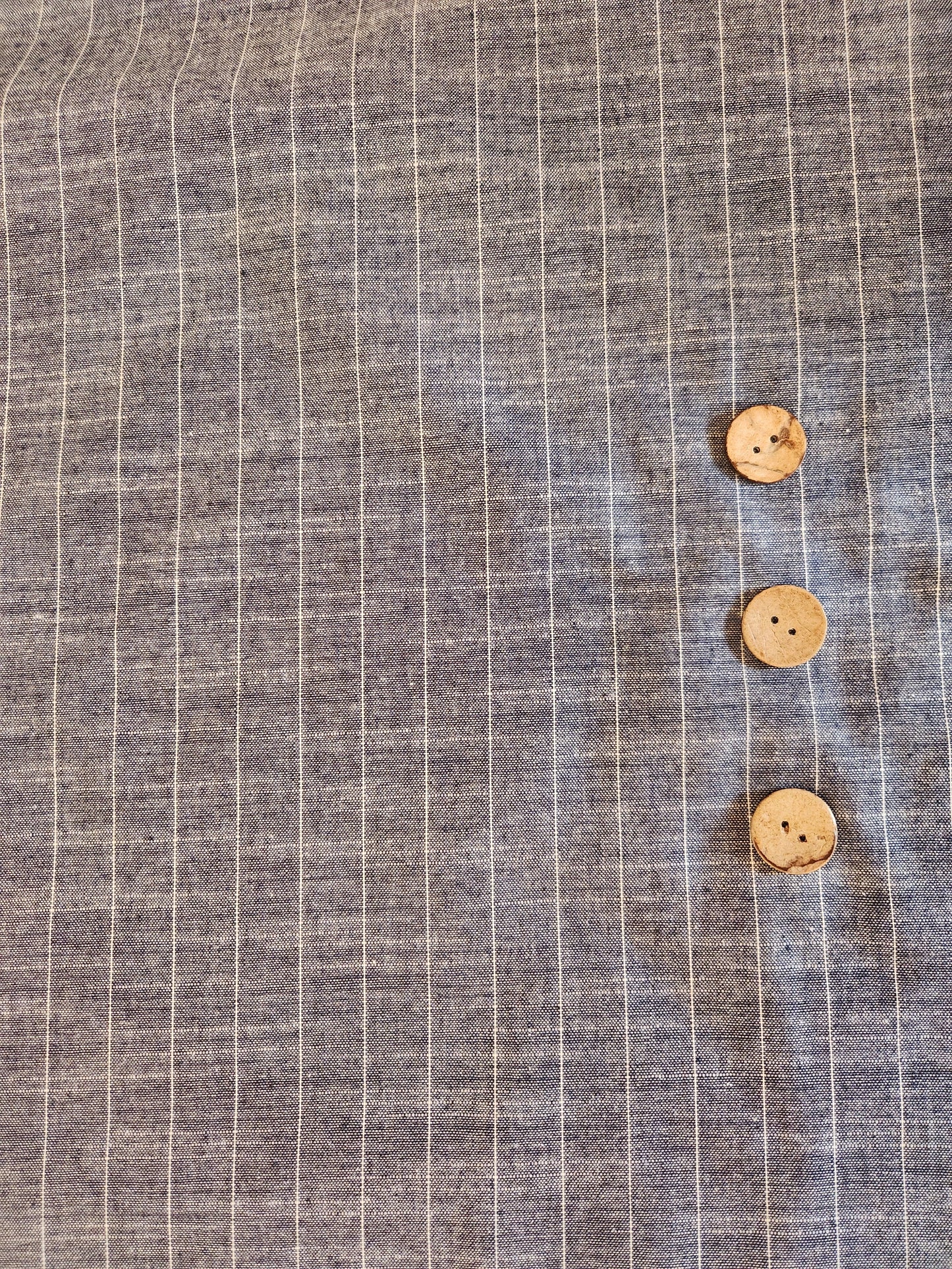 Denim Blue Pinstripe Polycotton