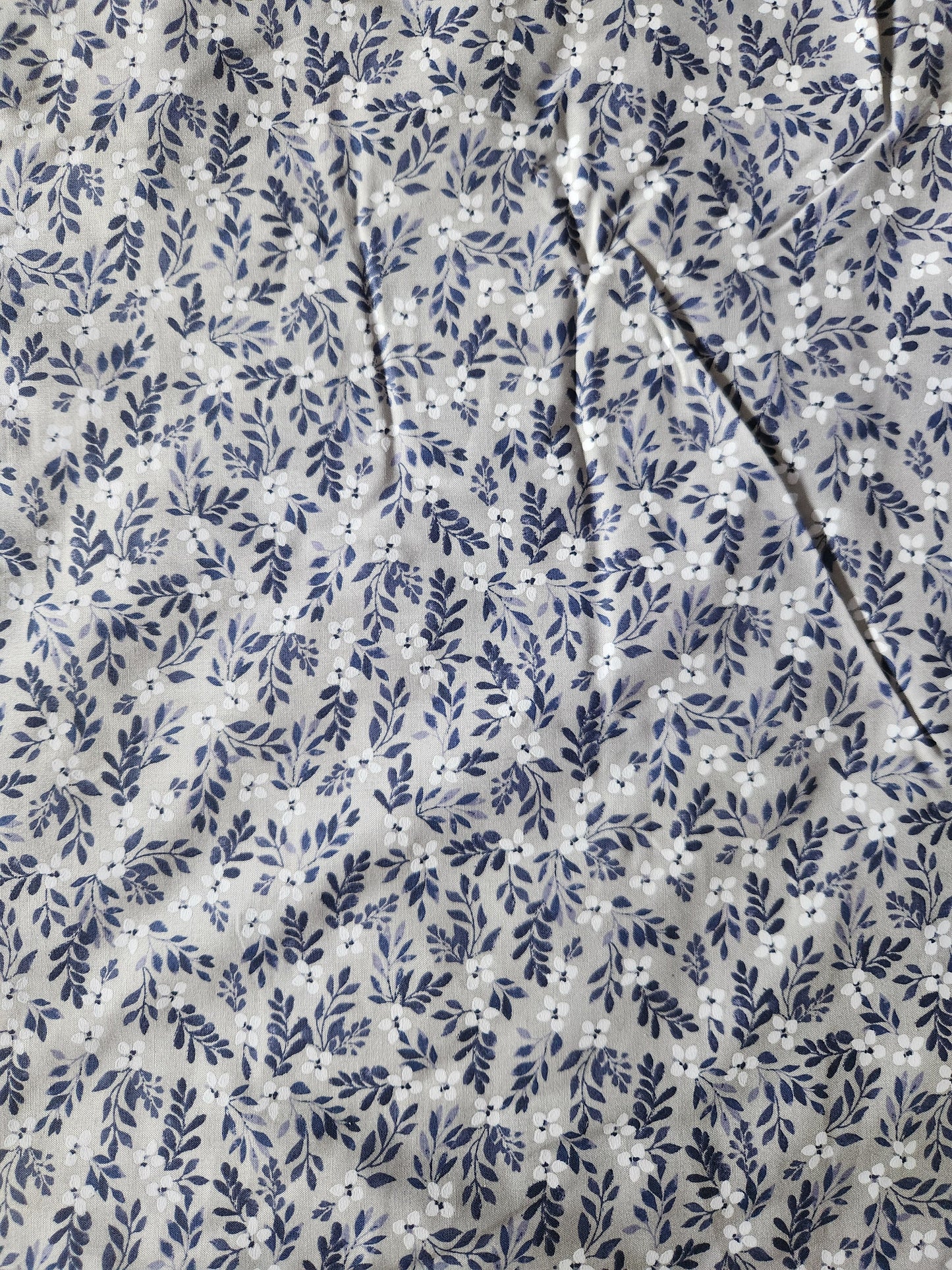 Blue Floral Polycotton | Sold By The Half Yard