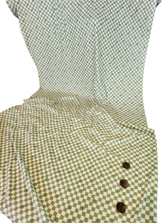 Green Checkered Yummy Rib Knit