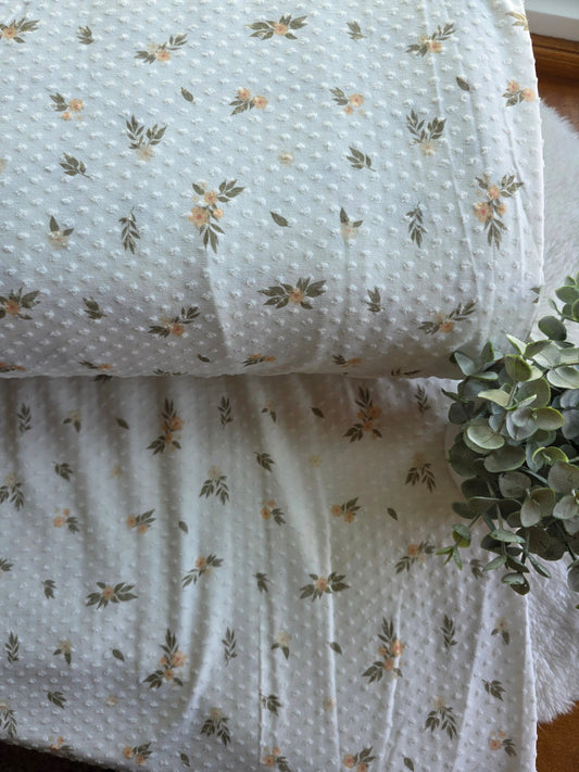 Yellow Ditsy Floral Swiss Dot Knit