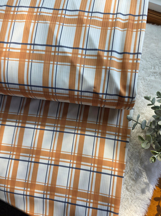 Gold Harvest Plaid Reign Rib Knit