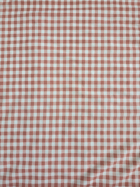 Dusty Rose Gingham Yummy Rib Knit