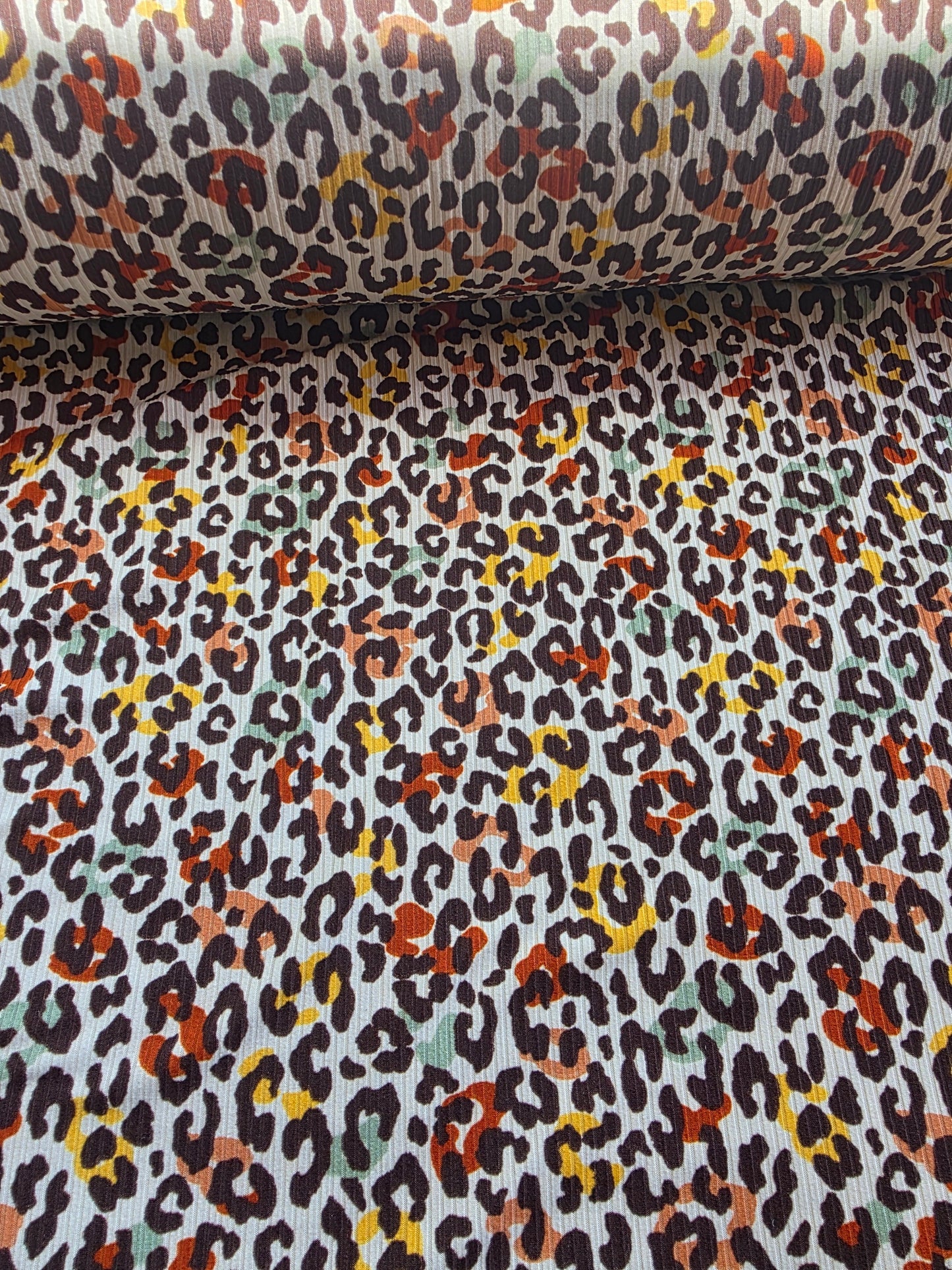 Beige Leopard Print Yummy Rib Knit