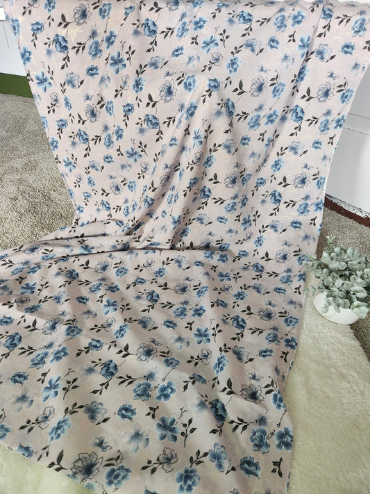 Floral Poly Stretch Crepe Foil