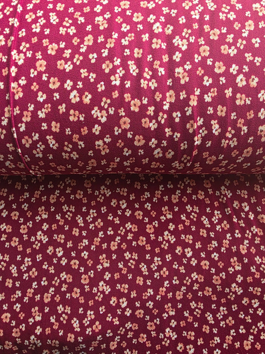 Burgundy Floral Yummy Hacci Knit