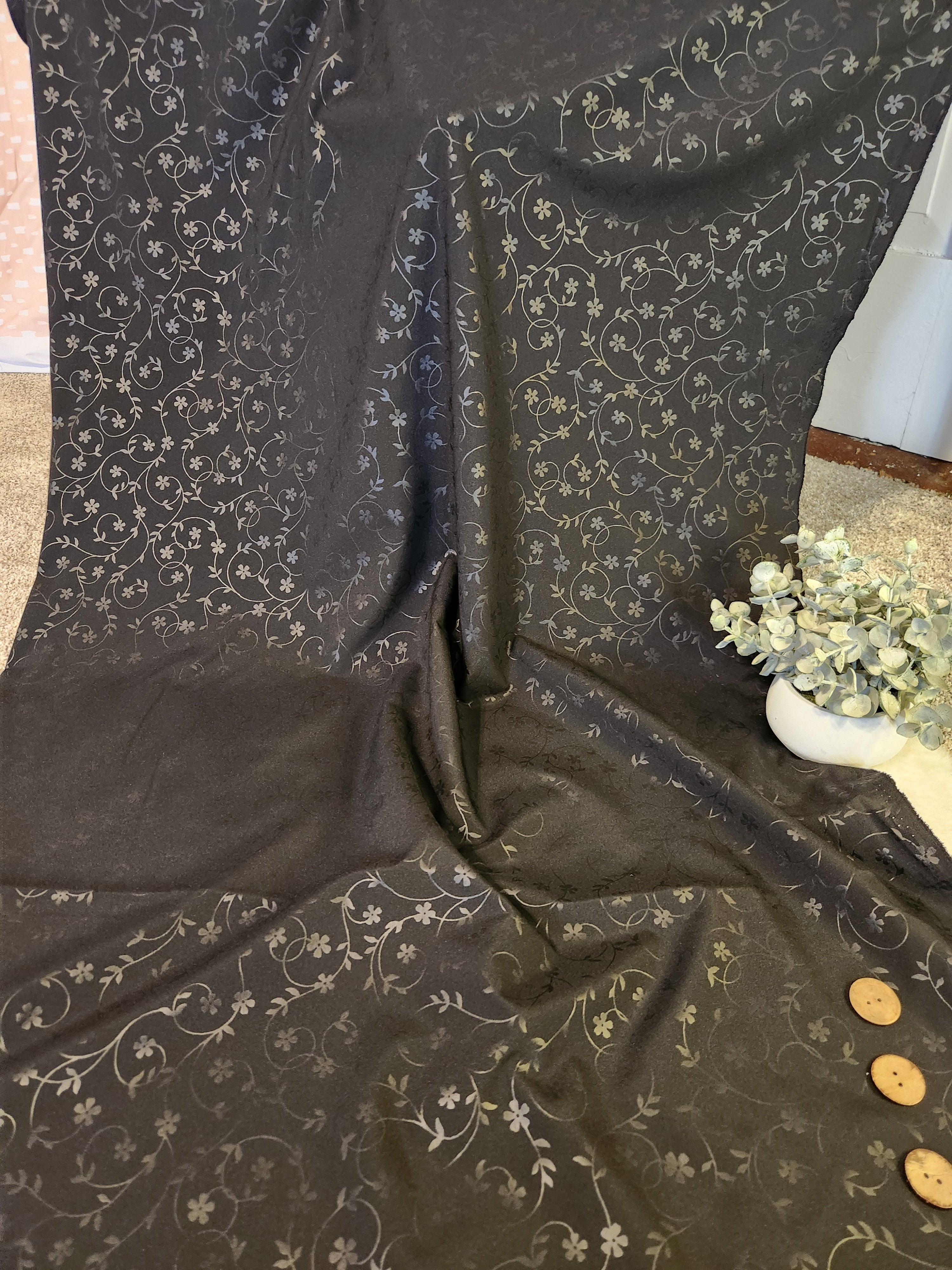 Polyester Embossed Overlay Black Embossed Polyester – The Fabric Collective