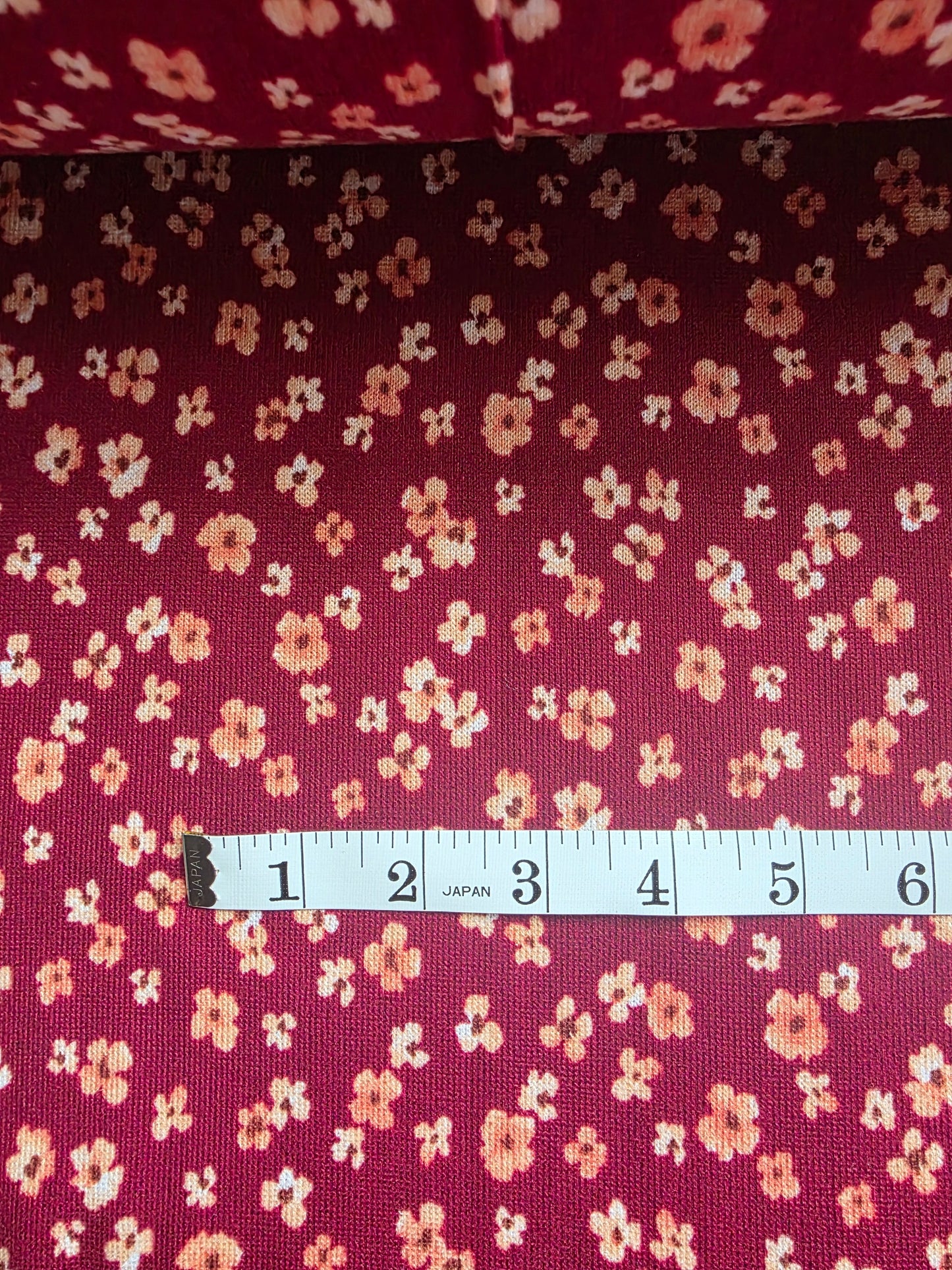 Burgundy Floral Yummy Hacci Knit