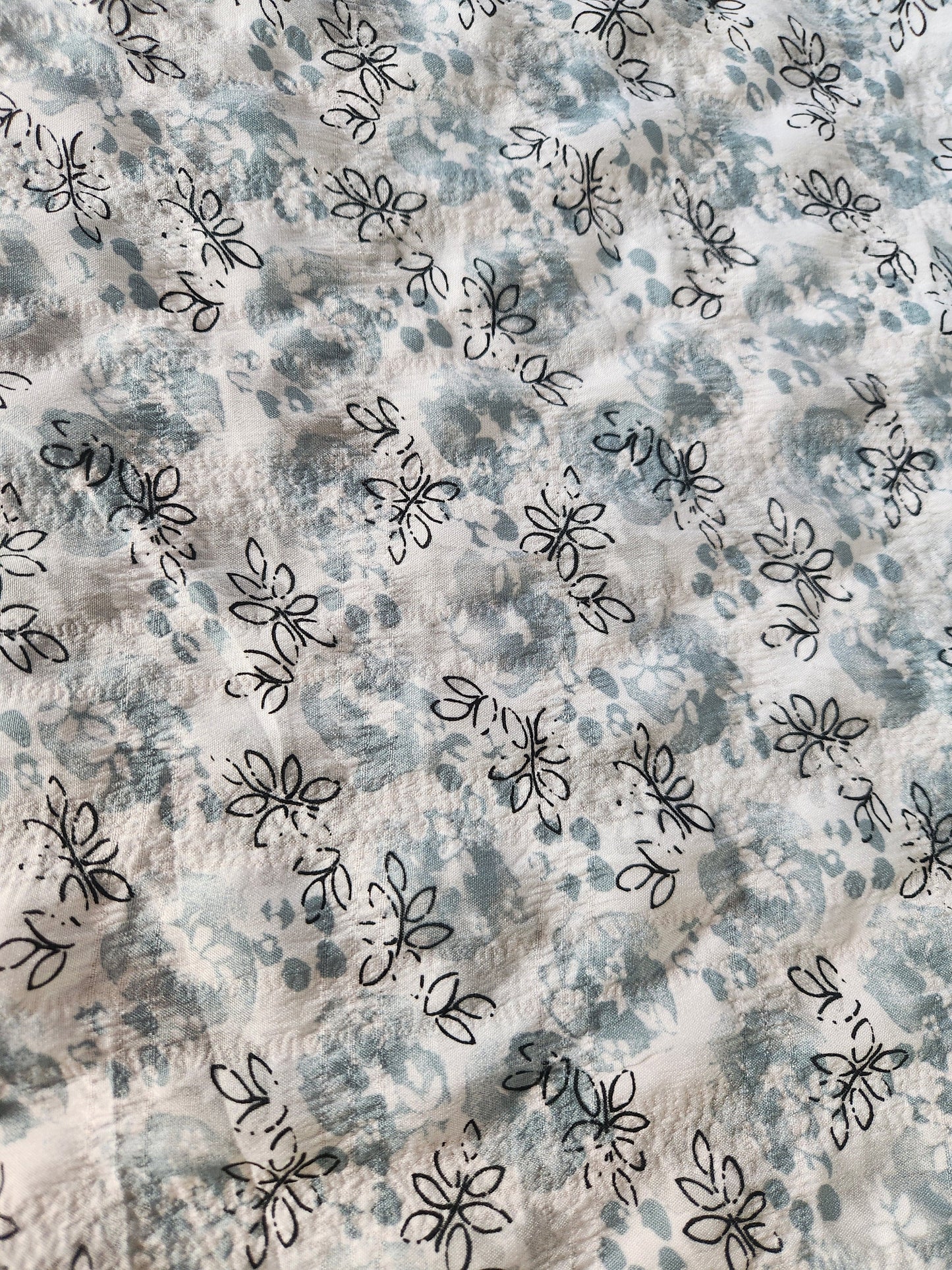 Blue Floral Polyester